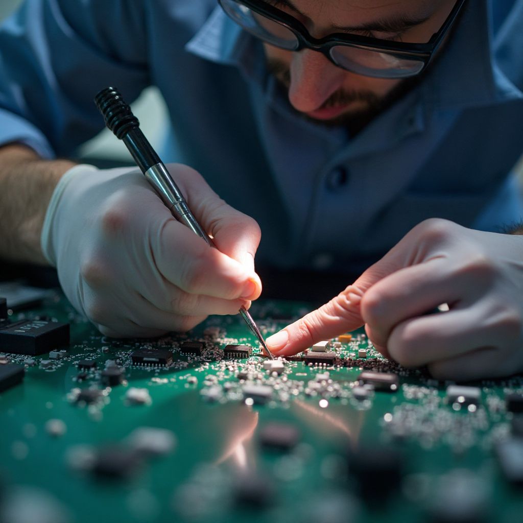 Процес ремонту материнських плат